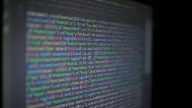 プログラミングコードの画面