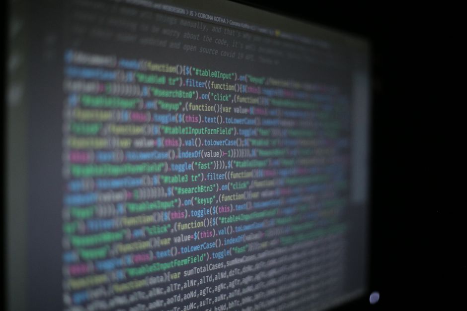 プログラミングコードの画面